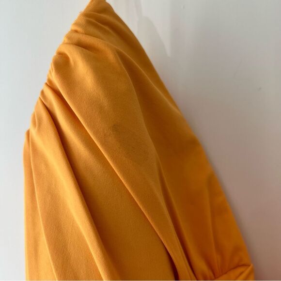 NWT Zara Sweetheart Neckline Ruched One Piece Swimsuit in Orange - Picture 8 of 9